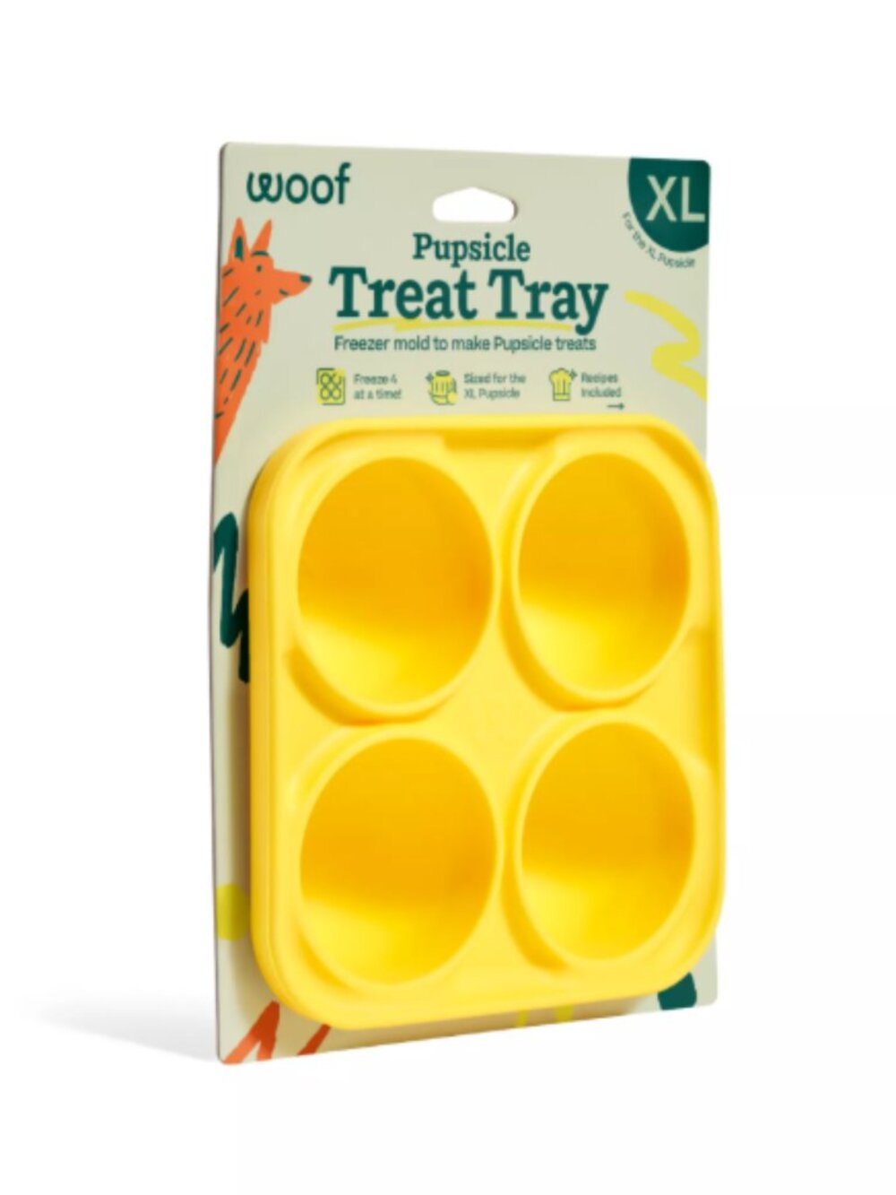 NWTWOOF Pupsicle Tray Silicone Freezer Mold for Four‎ Homemade Dog Treats